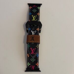 Louis Vuitton Black Multicolor Monogram Apple Watch band